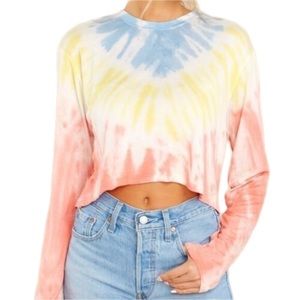 Tie Dye Long Sleeve Crop